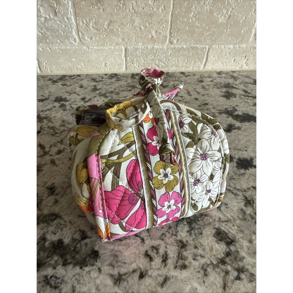 Vera Bradley Tea Garden Cosmetic Bag Quilted Floral Travel Makeup Case Organizer